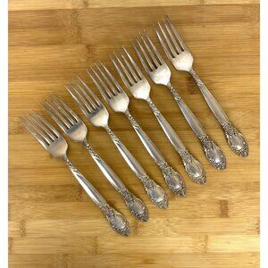 Oneida Community Ballad Country Lane 7 Dinner Forks Silverplate Vintage 1950s